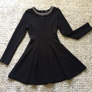 Double Zero, Small, Black dress with metallic beading on collar